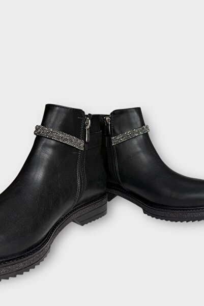 Liger Women's Style Buckle Detailed Daily Classic Boots Black - Silver