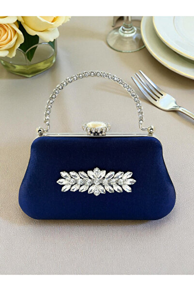 Biçanta Color Glitter Satin Crystal Stone Handle Women Evening Dress Bag Wedding Engagement Graduation