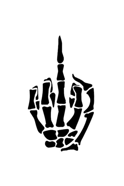 Trendy Car Label Sticker auto deget mijlociu schelet negru 10cm × 15cm