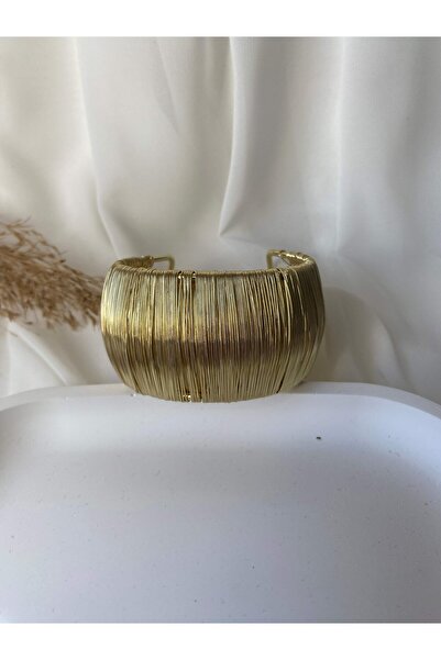 BOJOVA Kalın Tel Kelepçe - Gold Renk