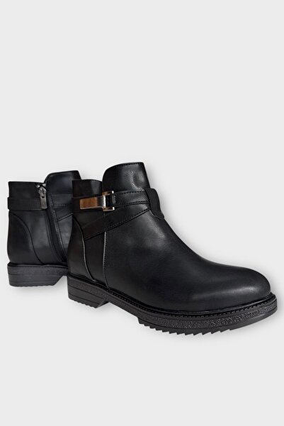 Liger Women's Style Buckle Detailed Daily Classic Boots Black