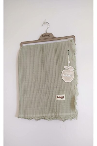 Bebessi Saçaklı 4 Kat Müslin Bebek Battaniyesi