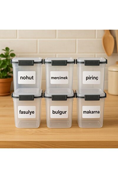 Buğra Home 6'Lİ VAKUMLU KAPAK 22CM ÇOK AMAÇLI SERT PLASTİK SAKLAMA KABI