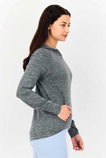 Asics Women Sportswear Fit Long Sleeve Training Hoodie, Charcoal Heather