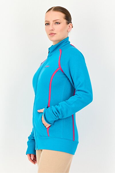 Asics Women Sportswear Fit Brand Logo Long Sleeve Outdoor Sweatshirt, Turquoise