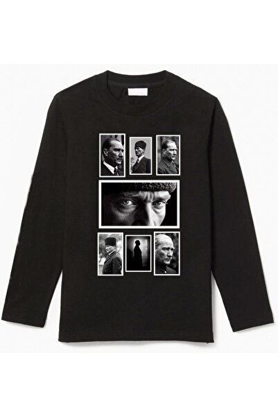 Efendioğlu Design UZUN KOLLU 10 KASIM 7 FOTO ATATÜRK BASKILI PAMUKLU ÇOCUK Tİ...