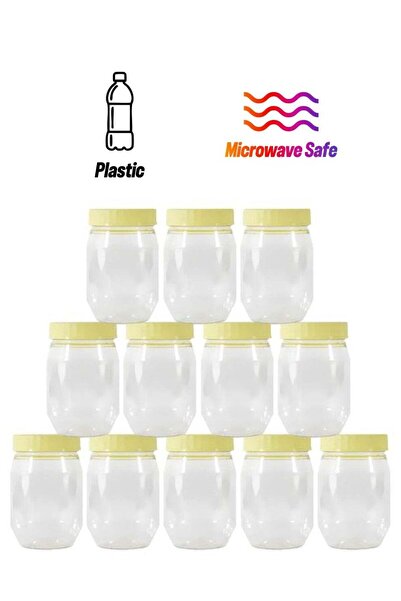 GENERIC4 مجموعة مرطبانات بلاستيكية من صن بيت، ١٠ قطع - أصفر/شفاف