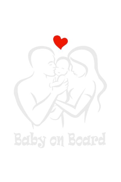 Oracal Sticker Happy Family, familie fericita, baby on board, 20cm, alb