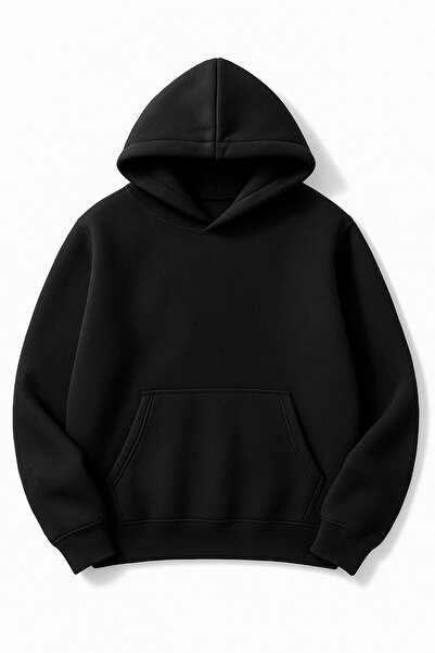 Altair Tr Black Oversized Unisex the Fall of Icarus Printed Hooded Sweatshirt
