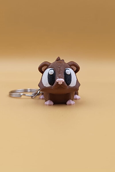 Rodopiva سلسلة مفاتيح متحركة على شكل هامستر وردي اللون لتزيين الحقائب