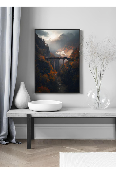 ARTCASTLE Set de pictură cu ramă din lemn Tren