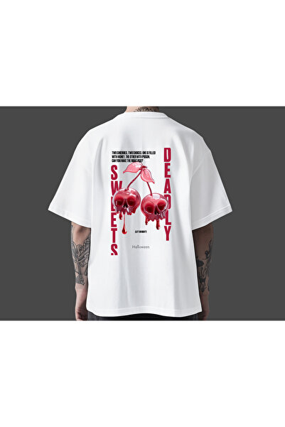 Koi Art Design Cherry Halloween / Υπερμεγέθες Unisex Μπλουζάκι / 95% Βαμβάκι ...