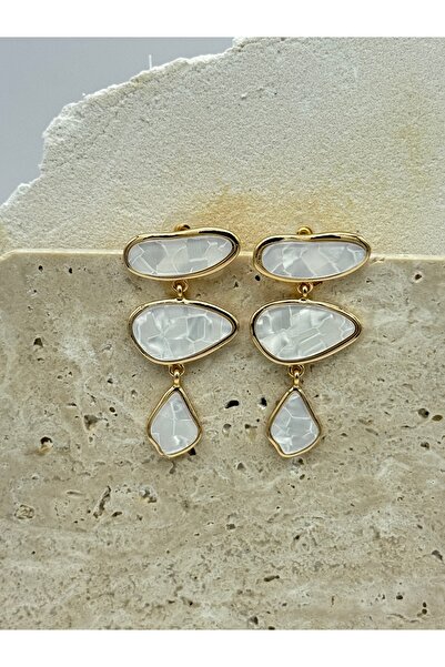 AUBRA Sedefli Salantılı Çelik Küpe