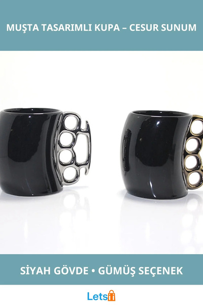 Letsii كوب أنيق بتصميم مثقب من البورسلين باللون الأسود/الوردي/الفضي
