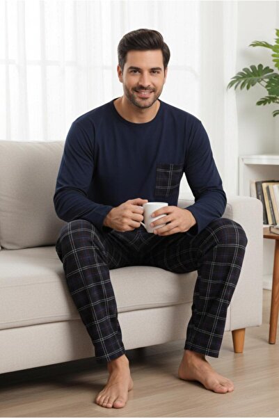 MORRO Comfortable Home Wear Top and Patterned Pajama Bottoms |   Men's Pajama Set