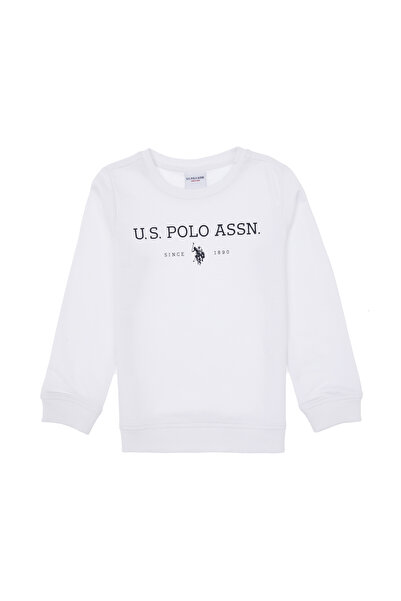 U.S. Polo Assn. Boy's White Crew Neck Sweatshirt 50313900-Vr013
