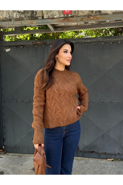 ikomteks Crew Neck Textured Knitwear Sweater