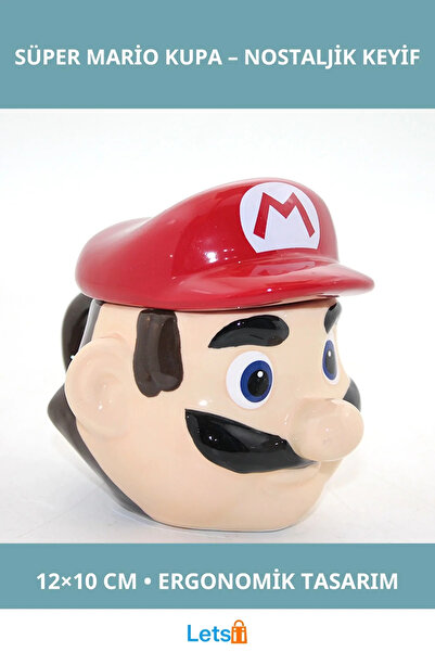 Letsii Porcelain Super Mario Mug Cup 12X10 cm Fun Design