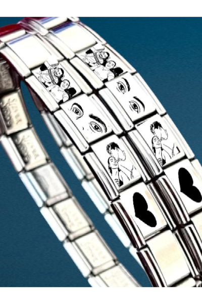 fmaccesories İtalyan Charm Çelik Bileklik Sevgiliye Hediye-Bileklik (8 ADET K...