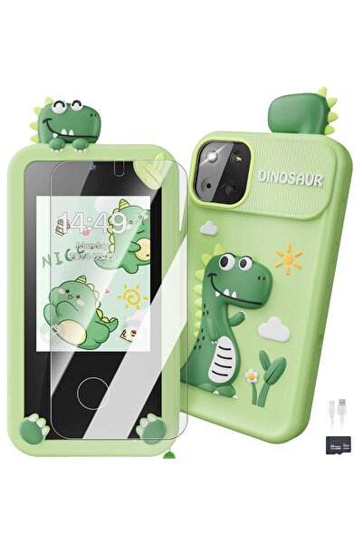 PopZa لعبة هاتف ذكي للأطفال - هدية ديناصور، للأعمار من 3 إلى 9 سنوات، شاشة لمس 2.8 بوصة، 16 لعبة تعليمية