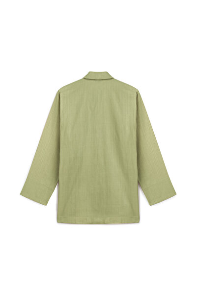 praye Single Button Raw Linen Jacket Mint