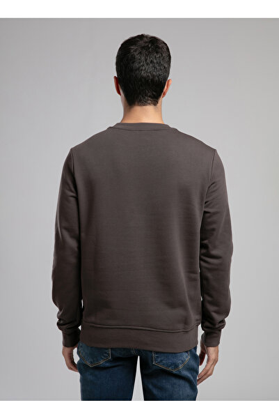 Lee Cooper Ανδρικό φούτερ με στρογγυλή λαιμόκοψη καφέ 261 LCM 241041 JEFFI BROWN