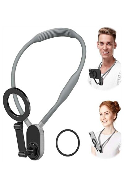 TELESIN Neck Phone Holder POV/Vlog Selfie Mount for iPhone 15/14/13/12 (Grey)