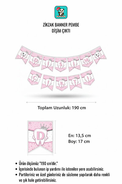 Bunloon Zigzag Banner with the Text'My Teeth Came Out' - Tooth Wheat Party Decoration