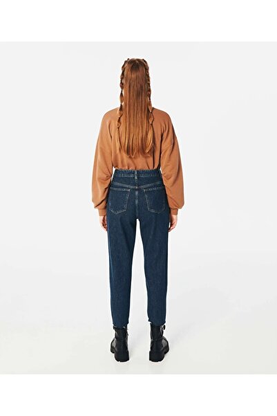 Livik Dark Mom Jean High Waist Denim Trousers Lycra Colorfast Extra Comfortable