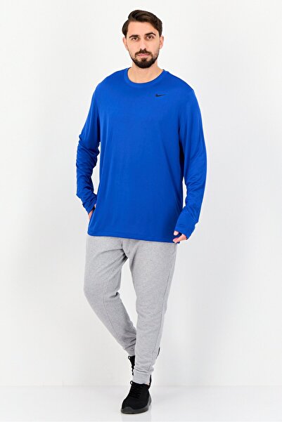 Nike Men Dri-Fit Long Sleeve Training T-Shirt, Royal Blue