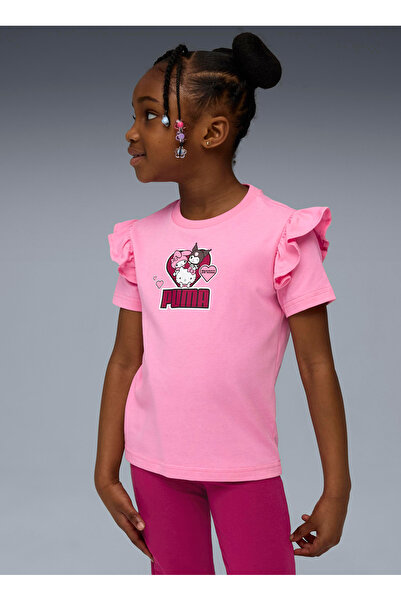 Puma Plain Pink T-Shirt for Girls 63238633-Puma X Hello Kitty & Frien