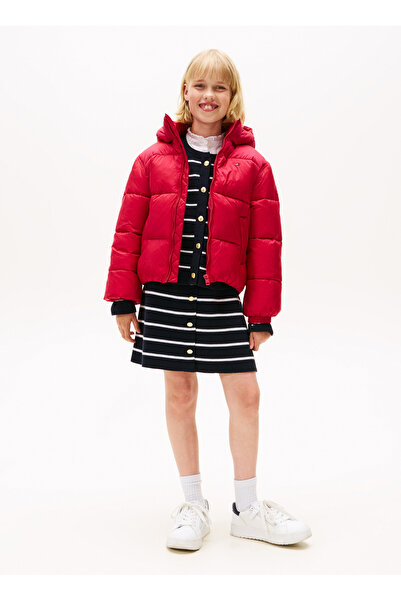 Tommy Hilfiger Koyu Kırmızı Kız Çocuk Şişme Mont KG0KG08759XJP