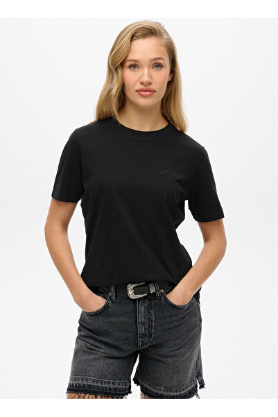 SUPERDRY Düz Siyah Kadın T-Shirt W1011644A
