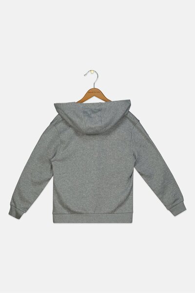 Nike Kids Girl Embroidered Logo Full Zip Outdoor Sweatshirt, Heather Grey