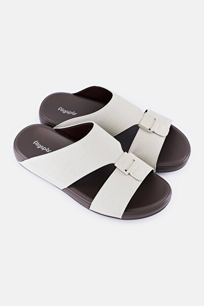 Algspar Men Slip On Arabic Sandals, Beige