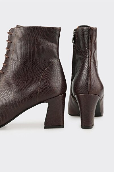 Elle Shoes Kahve Deri Kadın Klasik Bot