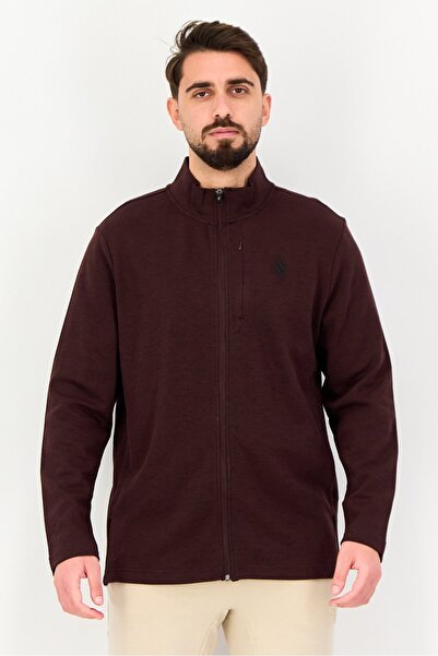 SKECHERS سترة رياضية مناسبة للرجال، لون عنابي