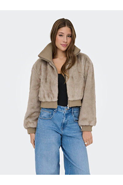 ONLY Γυναικείο μπουφάν Onlwicki Life Fur Rib Brown 15349157