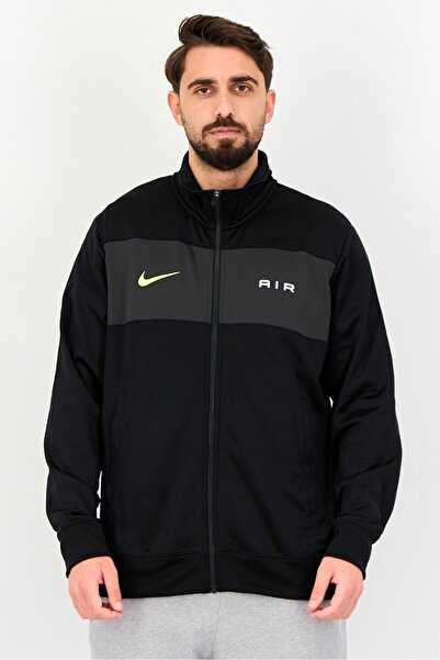 Nike سترة تدريب رياضية للرجال بأكمام طويلة، باللون الأسود
