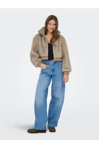 ONLY Γυναικείο μπουφάν Onlwicki Life Fur Rib Brown 15349157