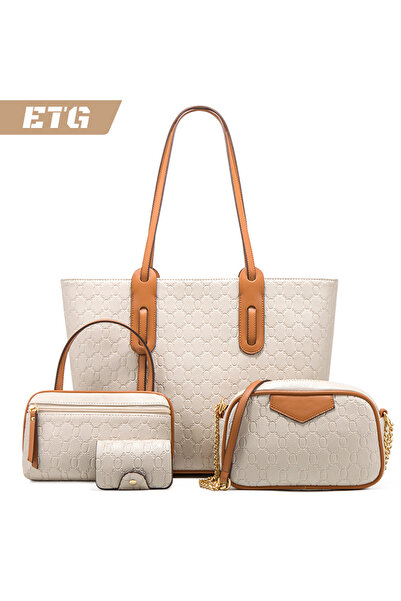 ETG 4PCS Women Fashion Handbags Purses Wallet Shoulder Bags Casual Tote Bag Crossbody Bags