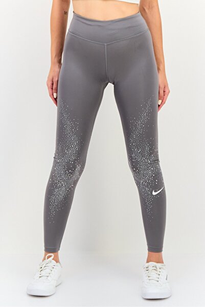 Nike Women Tight Fit Brand Logo Running Tights, Grey