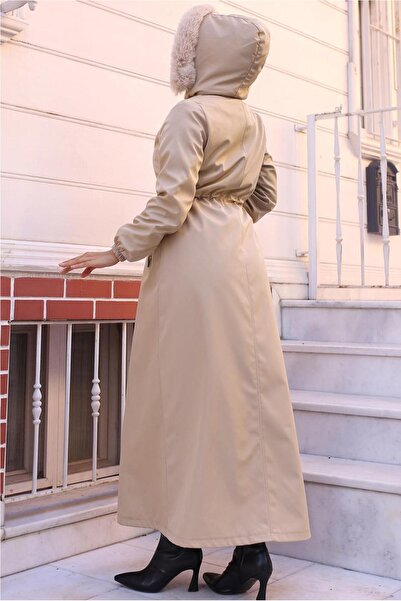 TRENDTESETTÜR KADIN BEJ BELİ BAĞCIKLI MANTO T 2011