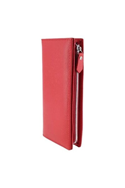 HASSION - Women's leather wallet B01, red