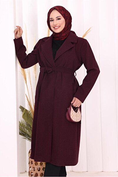 TRENDTESETTÜR ΓΥΝΑΙΚΕΙΟ ΠΑΛΤΟ ΜΕ ΖΩΝΗ ΜΠΟΡΔΟ T 96007-1