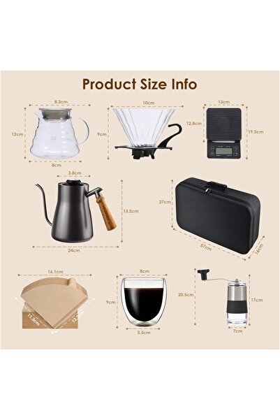 HXDream V60 Pour Over Coffee Maker Set, Portable Carry Case, Coffees Travel Kit for Outdoor, Rv, Picnic