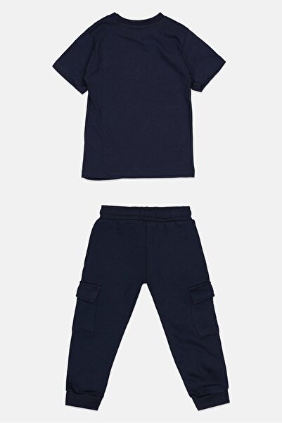 BENCH Kids Boy 4 Pieces Short Sleeve Brand Logo Tops And Bottom Set, Multicolor