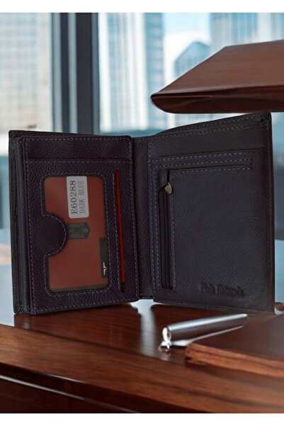 HASSION - Men's leather wallet, 60288, dark blue