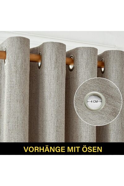 FMFUNCTEX Draperii decorative 100% blackout, Fmfunctex, 132x245cm set de 2, gri