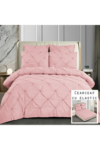 Patul Bed Linen 6 Pieces, Fine Cotton, Sulphur, Double Bed, 2 Persons, Fitted Sheet